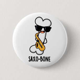 Saxo-bone Grappig bot grappig muziek woordspeling Ronde Button 5,7 Cm