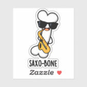 Saxo-bone Grappig bot grappig muziek woordspeling Sticker (Vel)
