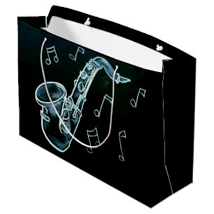 saxofon en Muzieknoten Large Cadeautasje