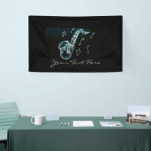 saxofon en Muzieknoten Spandoek (Beurs)