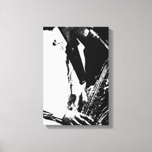 Saxofone 11x16,5 (27,5x41,25cm) wol canvas afdruk