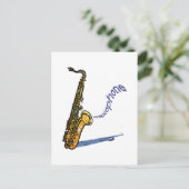 Saxofone Briefkaart (Staand voorkant)