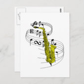 Saxofone Briefkaart (Voorkant / Achterkant)