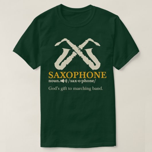 Saxofone-definitie T-shirt (Design voorkant)