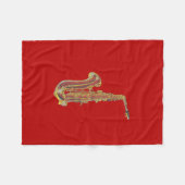 Saxofone Fleece Deken (Voorkant (Horizontaal))