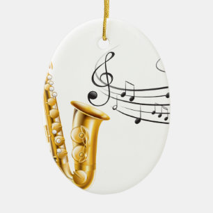 Saxofone Keramisch Ornament