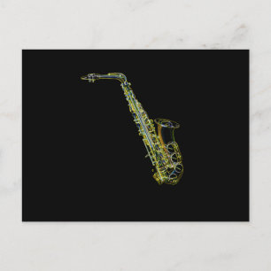 Saxofone Musical Instrument Saxophonist Graphic Feestdagenkaart