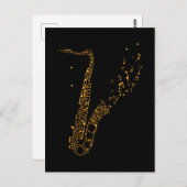 Saxofone Musical Notes Instrument Saxofonist Briefkaart (Voorkant / Achterkant)
