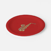 Saxofone Papieren Bordje (Gekanteld)