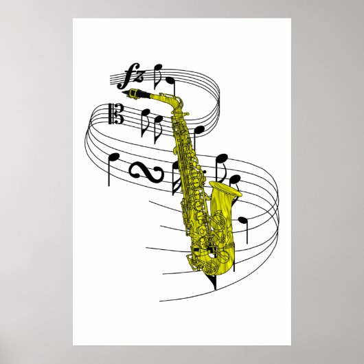 Saxofone Poster (Voorkant)