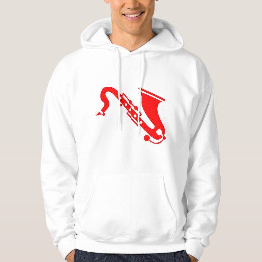 Saxofone - rood hoodie (Voorkant)