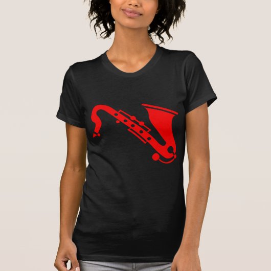 Saxofone - rood t-shirt (Voorkant)