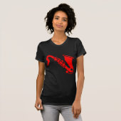 Saxofone - rood t-shirt (Voorkant volledig)