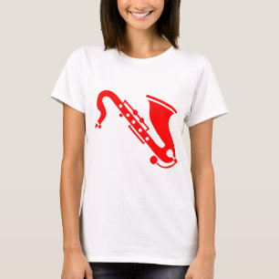 Saxofone - rood t-shirt