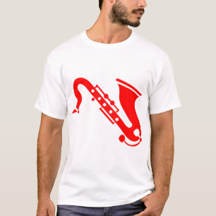 Saxofone - rood t-shirt