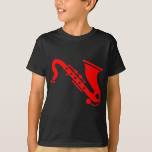 Saxofone - rood t-shirt