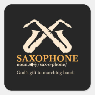 Saxofone - Saxophone Definition Vierkante Sticker