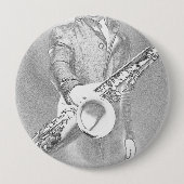saxofone-speler ronde button 4,0 cm (Voorkant)