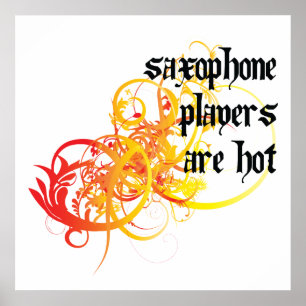 Saxofone-spelers zijn warm poster