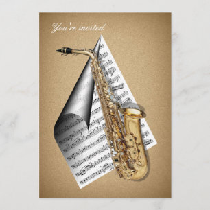 Saxofone-uitnodigingskaarten Kaart