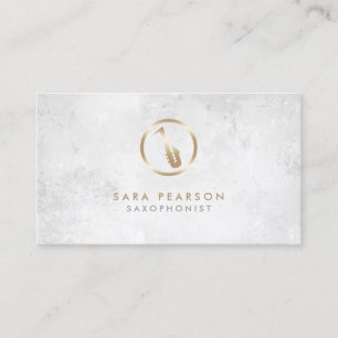 Saxofonist Gold Saxophone Icon Visitekaartje