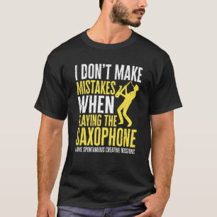 Saxofonist ik maak geen fouten bij het spelen van t-shirt