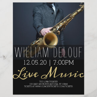 Saxofonist Live Muziek Saxofoon Concert Flyer