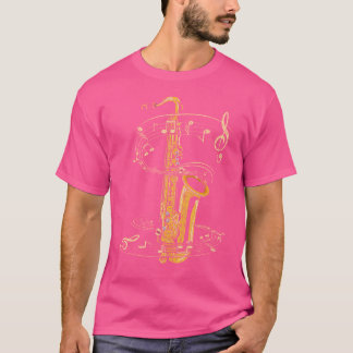 Saxofonist Saxofonist Muzieknoten Treble Clef Sax T-shirt