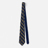 Saxofonist Stijlvol Saxofoonpatroon op Navy Blue Stropdas (Voorkant)