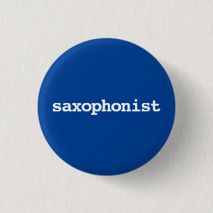 saxofonist typografie Knop Ronde Button 3,2 Cm
