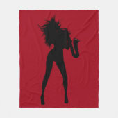 Saxofonist Vrouw Fleece Deken Custom Kleur (Voorkant)