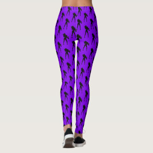 Saxofonist Vrouwen Paarse Leggings