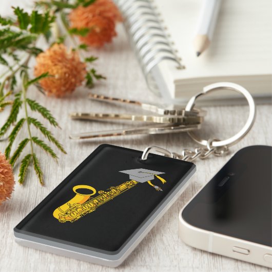 Saxofoon Afstuderen Sleutelhanger (Voorkant Rechts)