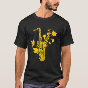 Saxofoon Bloemen Muziekinstrument Muzikant Saxo T-shirt