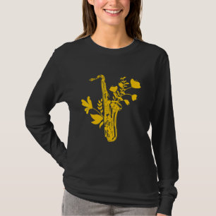Saxofoon Bloemen Muziekinstrument Muzikant Saxo T-shirt