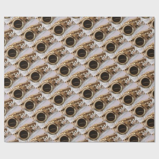 saxofoon cadeaupapier (Vlak)