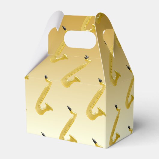 Saxofoon goudkleurig bedankdoosjes (Achterkant)