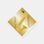 Saxofoon Goudkleurige Verjaardag Servetten (Hoek)