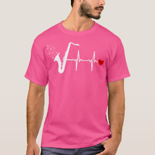 Saxofoon Heartbeat Music Jazz Band Shirt