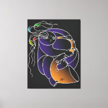 Saxofoon in C majeur - Inktekening en digitale man