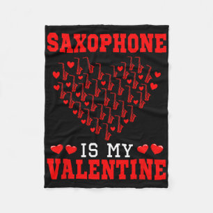 Saxofoon Is Mijn Valentijn Instrument Team Schatti Fleece Deken