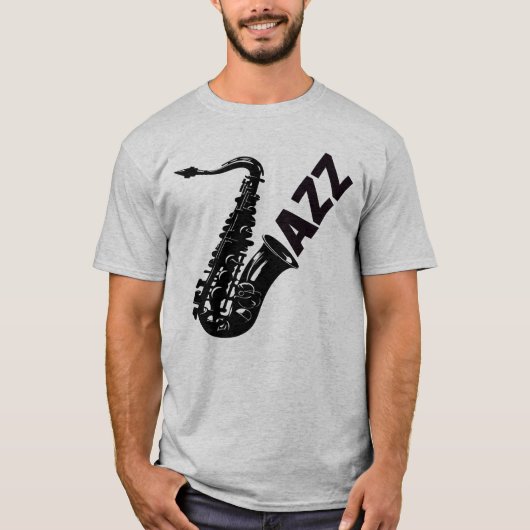 Saxofoon Jazz, saxofonist T-shirt (Voorkant)