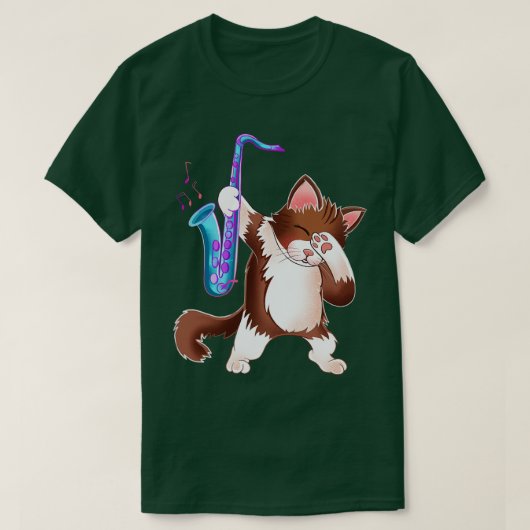 Saxofoon Kat T-shirt (Design voorkant)
