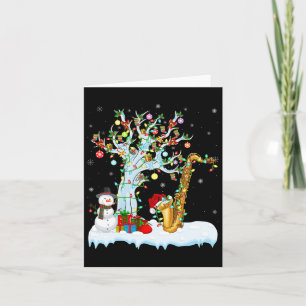 Saxofoon Kerst Element Boom Verlichting Saxofoon K Kaart
