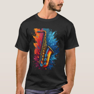 Saxofoon kunst t-shirt