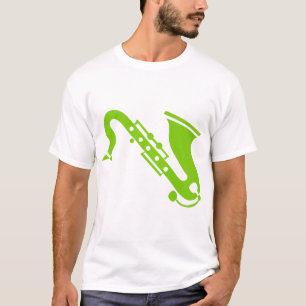 Saxofoon - Martiaans groen T-shirt