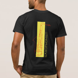 Saxofoon minimalist zwart rood Moderne saxofonist T-shirt