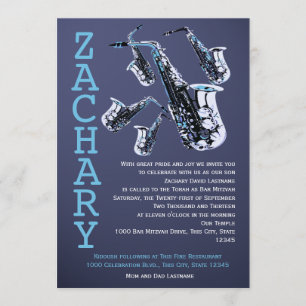 Saxofoon Music Bar Mitswa Kaart