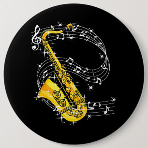 Saxofoon Muziek Jazz Saxofoon Ronde Button 6,0 Cm