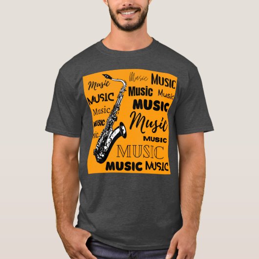 saxofoon ,muziek t-shirt (Voorkant)
